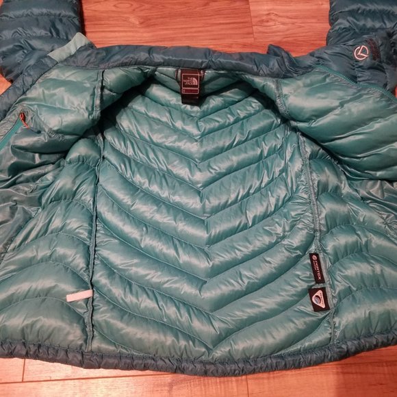 North Face Womens Small Blue Goose Down Puffer Jacket Quilted Winter Puff Coat S - Picture 5 of 9